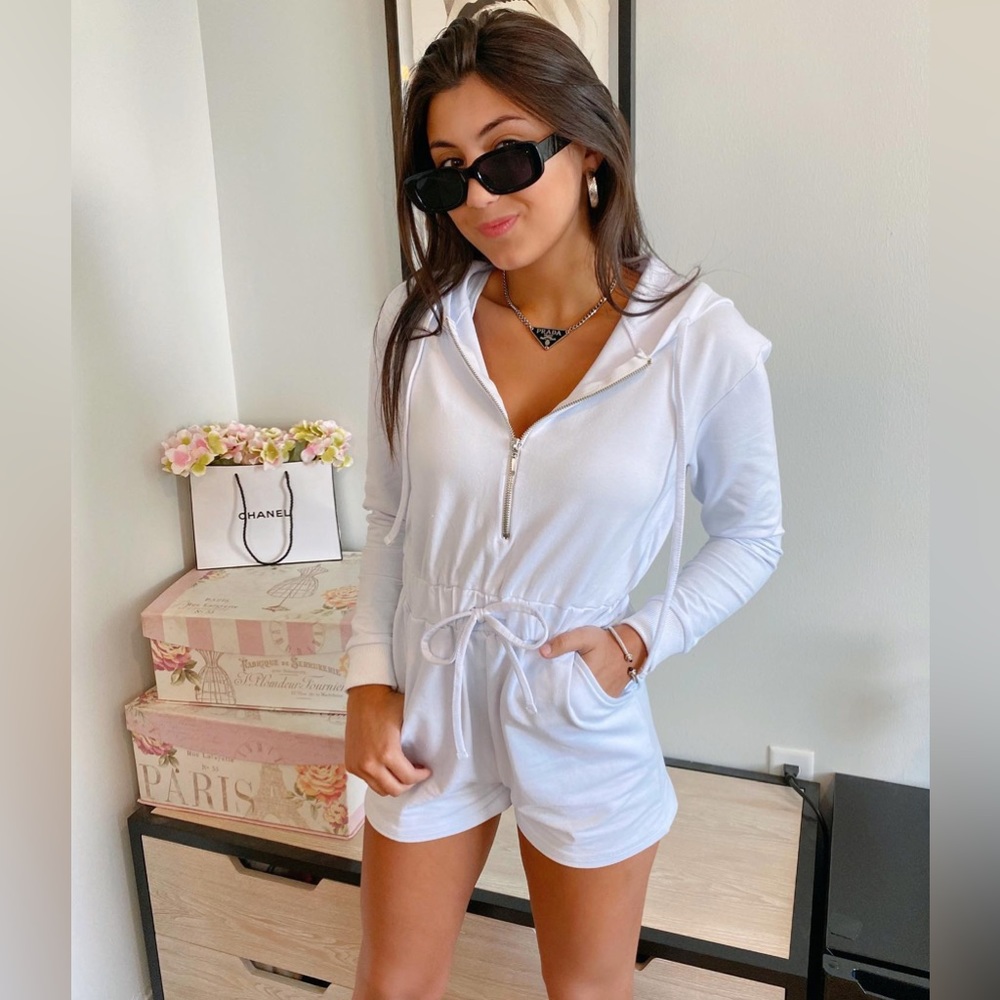 Hooded Zip Front Romper